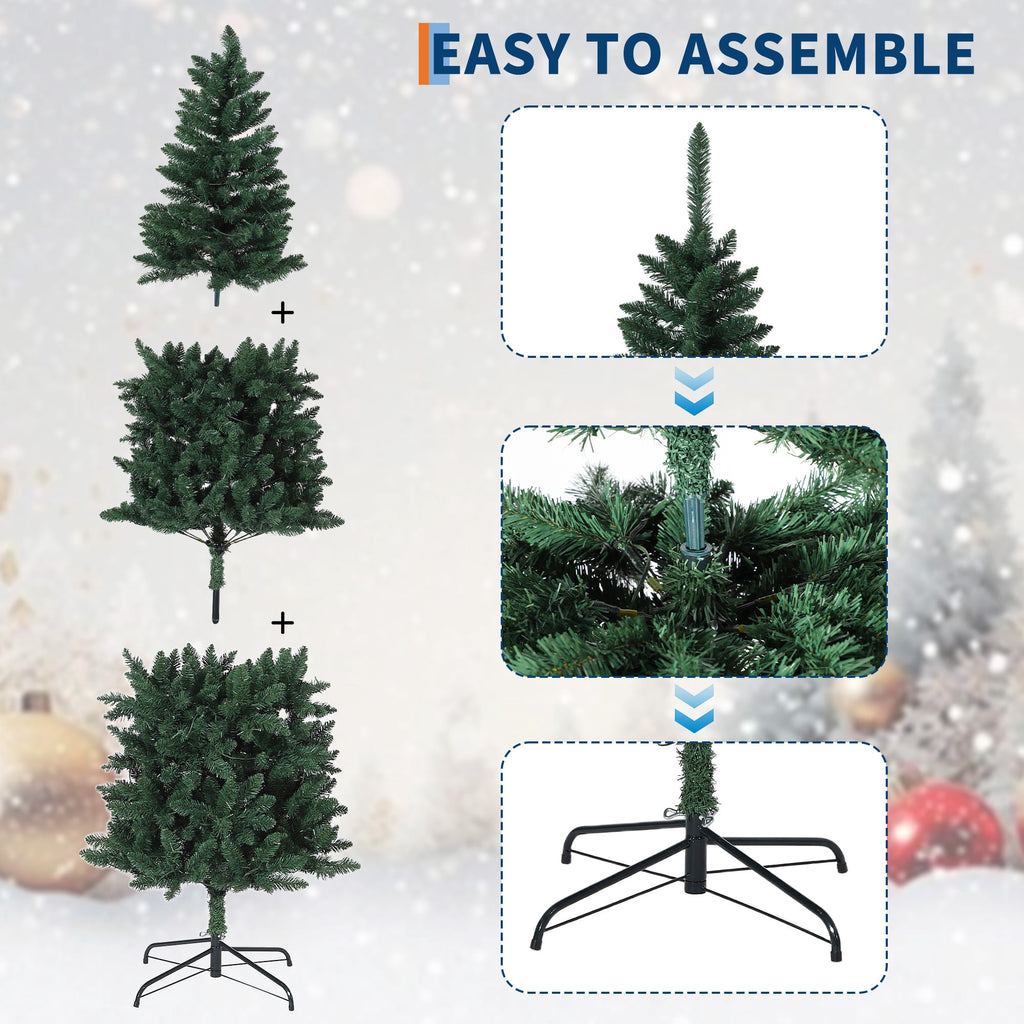 Towallmark 9FT Pre-Lit Artificial Pencil Christmas Tree with 380 Color Changing LED Lights,1153 Branch Tips