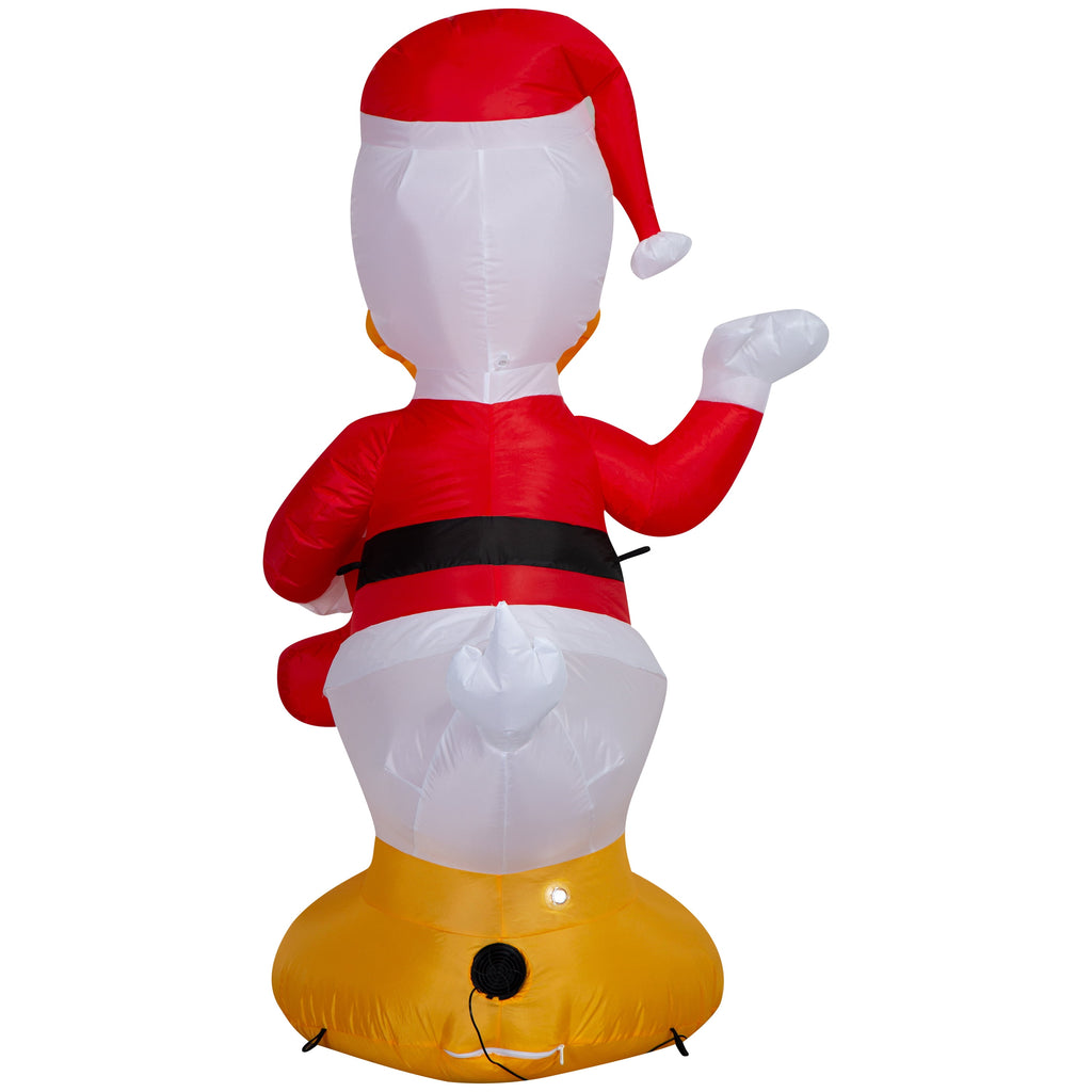 Airblown Christmas Yard Inflatable Light Donald Duck in Santa Outfit with Stocking Disney 5 ft