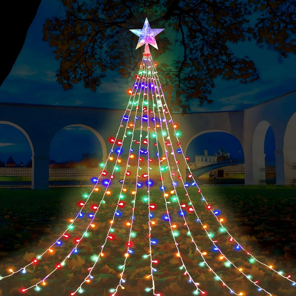 AVOXEZOR Christmas String Lights for Tree, 180 LEDs Christmas Tree Lights with 8 Modes Timer, Waterproof Fairy Lights for Christmas Tree Wall Indoor Outdoor Decor, Multicolor