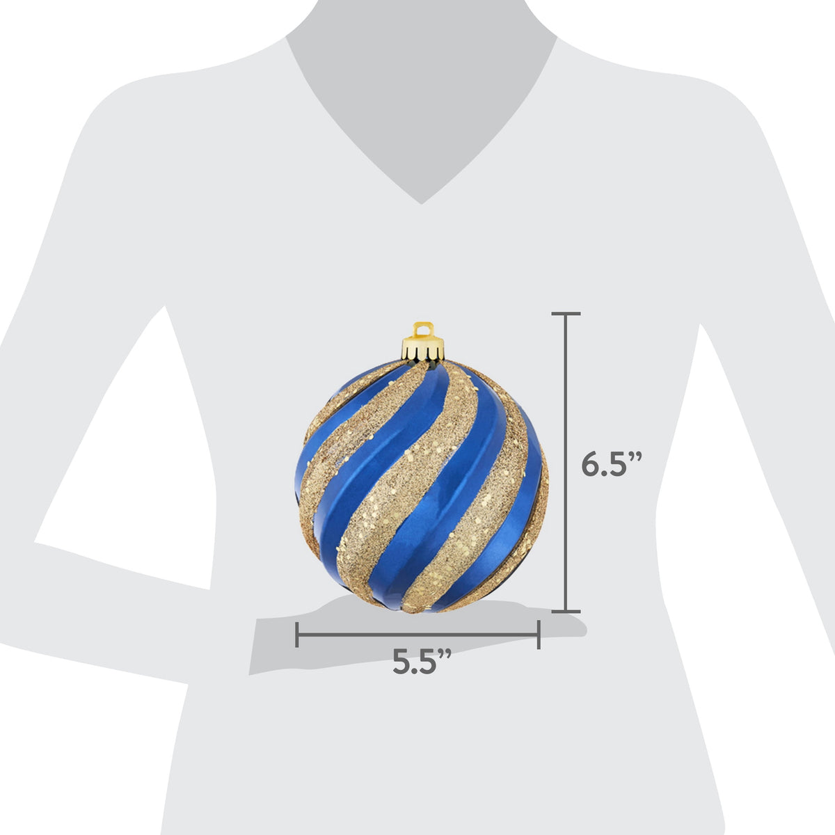 4-Count Champagne and Cream Ball Shatterproof Christmas Ornaments, 6", by Holiday Time
