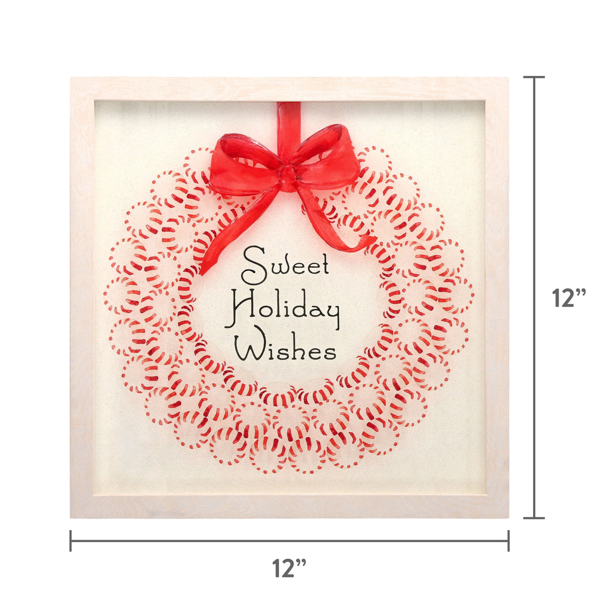 Sweet Holiday Wishes Framed Christmas Wall Art, Red and White, 12" x 12", by Holiday Time