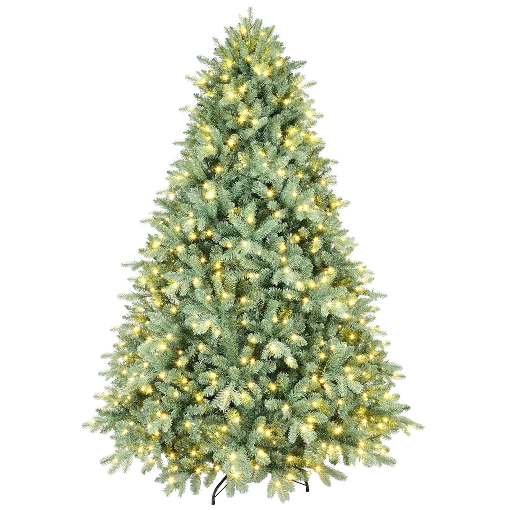 Makeatree 6FT Prelit Blue Spruce Artificial Christmas Tree w/ 500 LED Lights,1878 PE&PVC Branch Tips