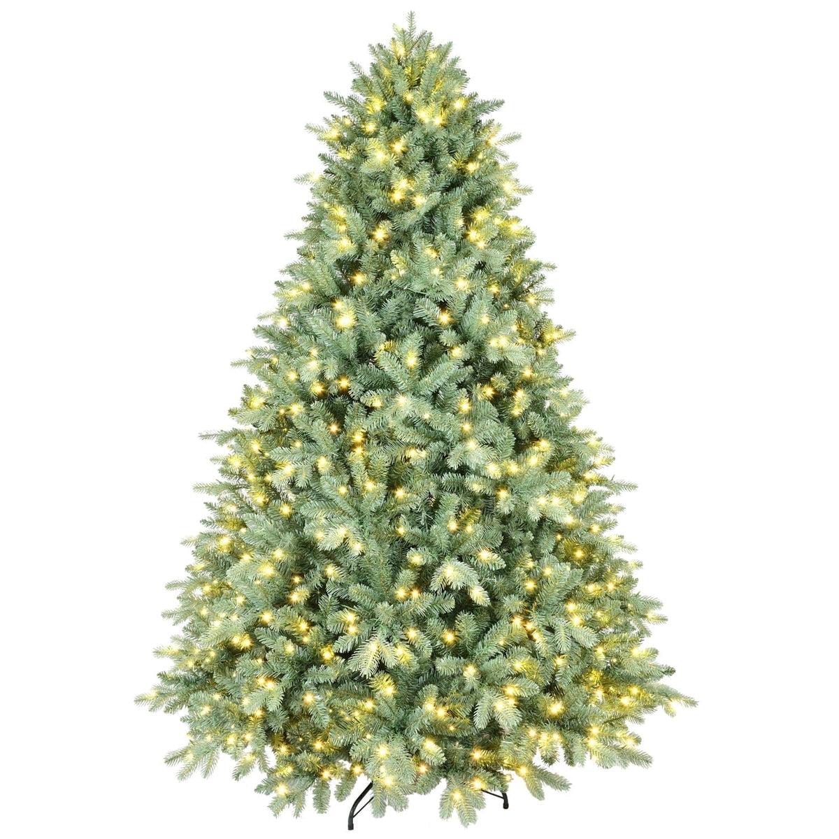 Makeatree 6FT Prelit Blue Spruce Artificial Christmas Tree w/ 500 LED Lights,1878 PE&PVC Branch Tips