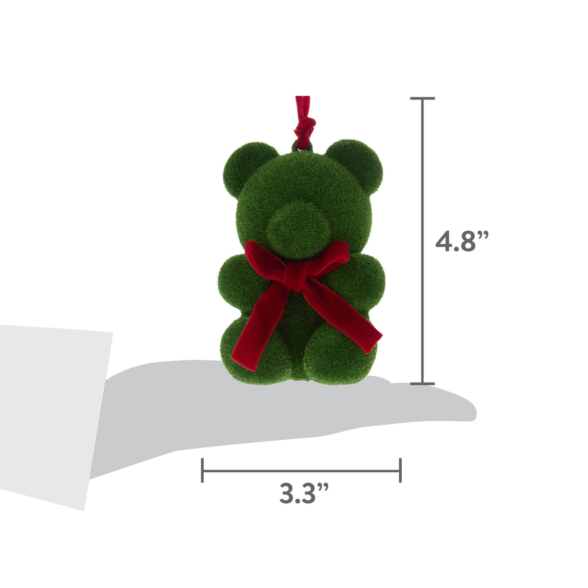 Green and Red Moss Bear Christmas Ornament, 4.8", by Holiday Time
