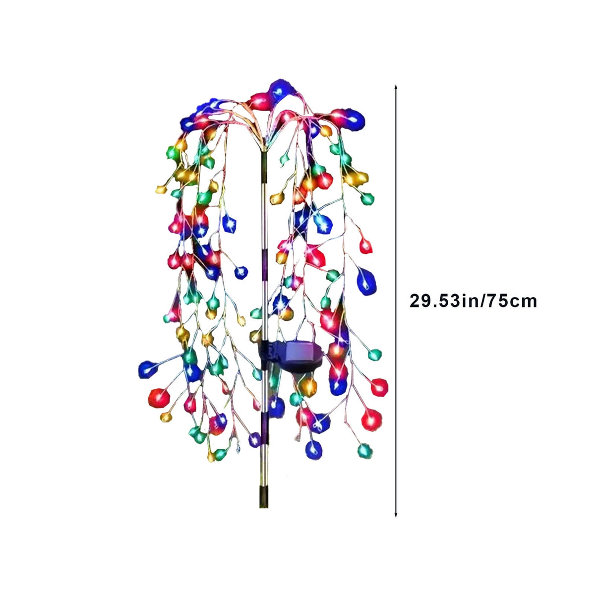 2 Pack Solar Garden Lights Christmas Halloween Decorations, Solar Willow Tree Lights, LED Solar Fairy Pathway String Lights Waterproof Copper Wire Lights for Home Yard Christmas Decoration Outdoor