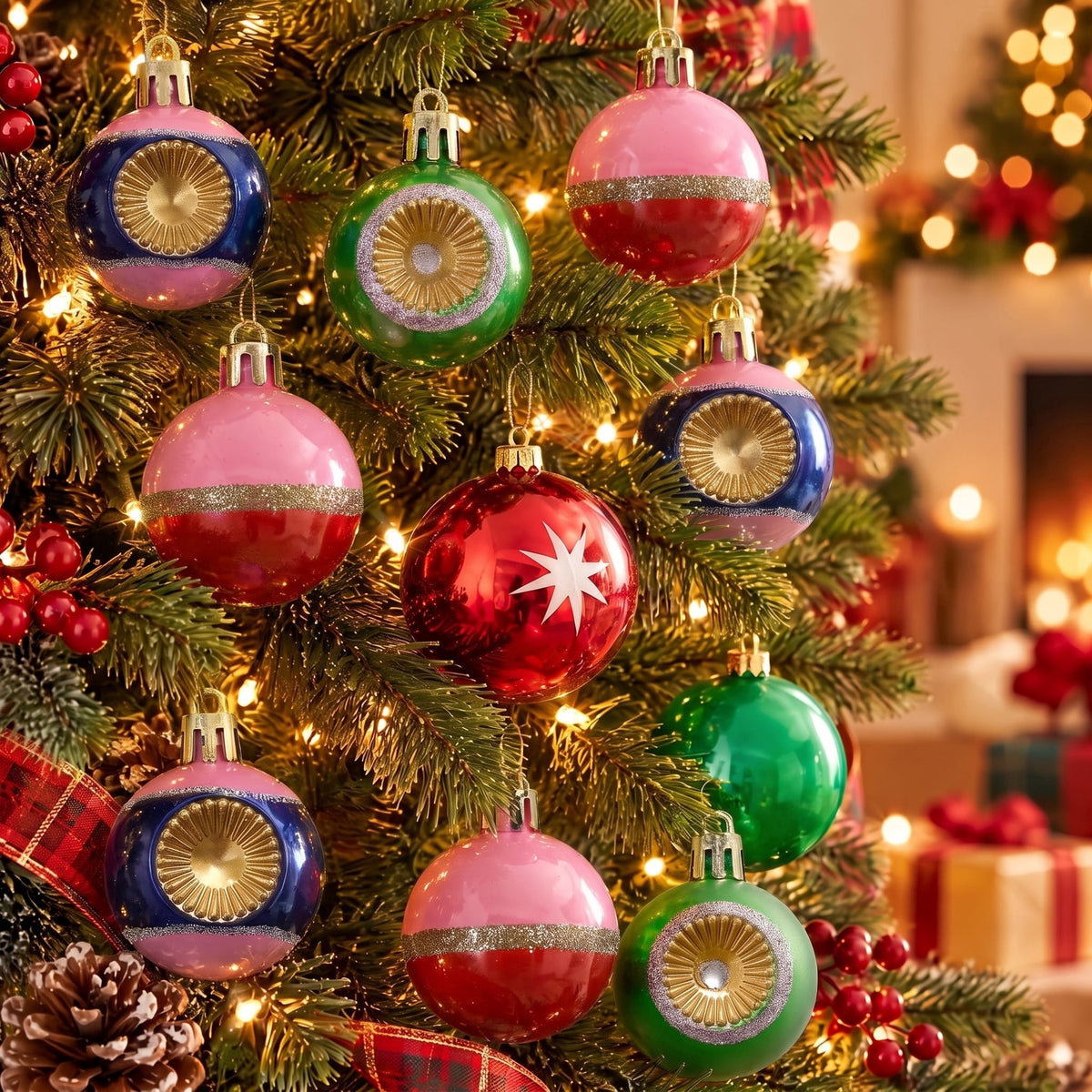 12-Count Multicolor Bright Ball Mini Christmas Ornaments, 1.8", by Holiday Time