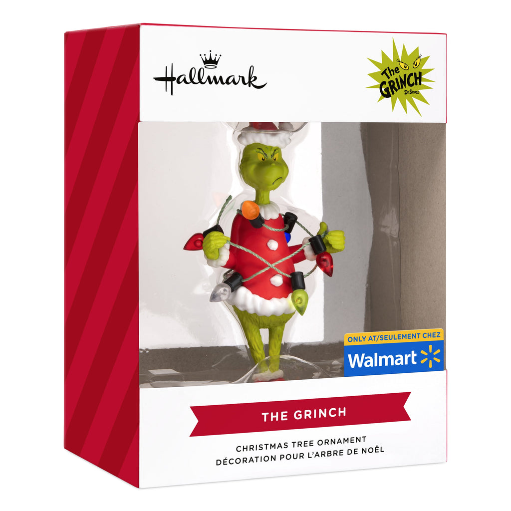 Hallmark Christmas Ornament (Grinch With String Lights), 1 Count