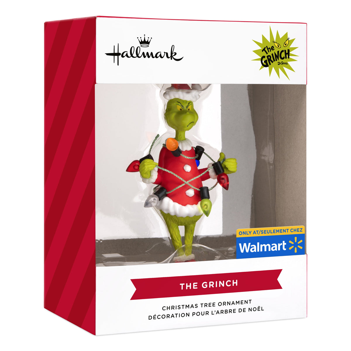 Hallmark Christmas Ornament (Grinch With String Lights), 1 Count