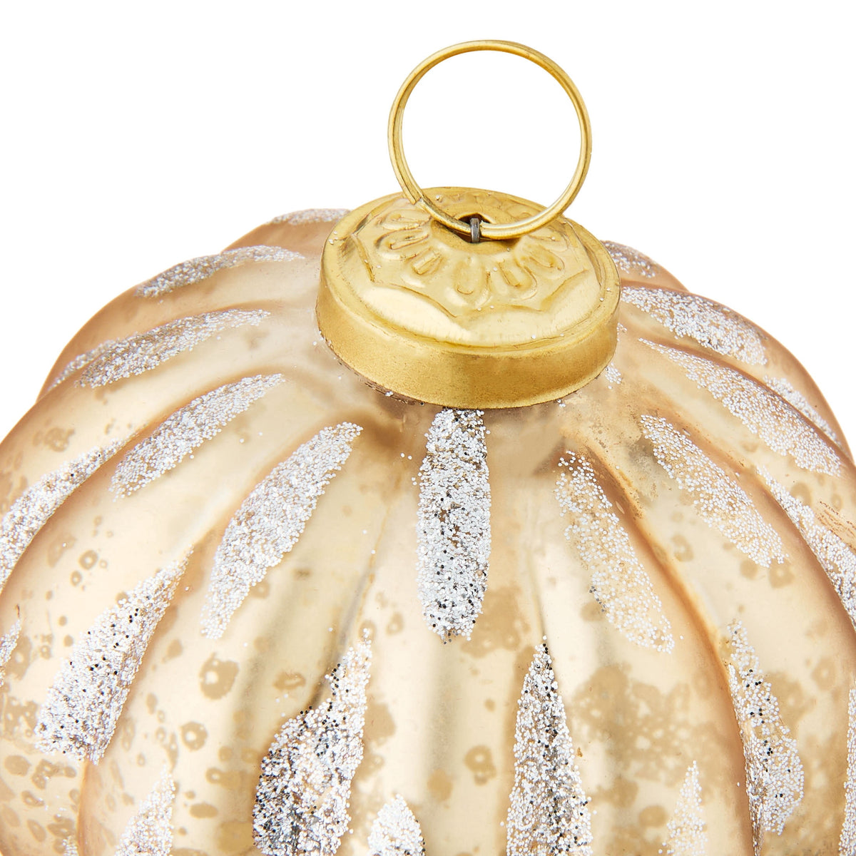 Gold and Silver Glitter Glass Christmas Ornament, by Holiday Time