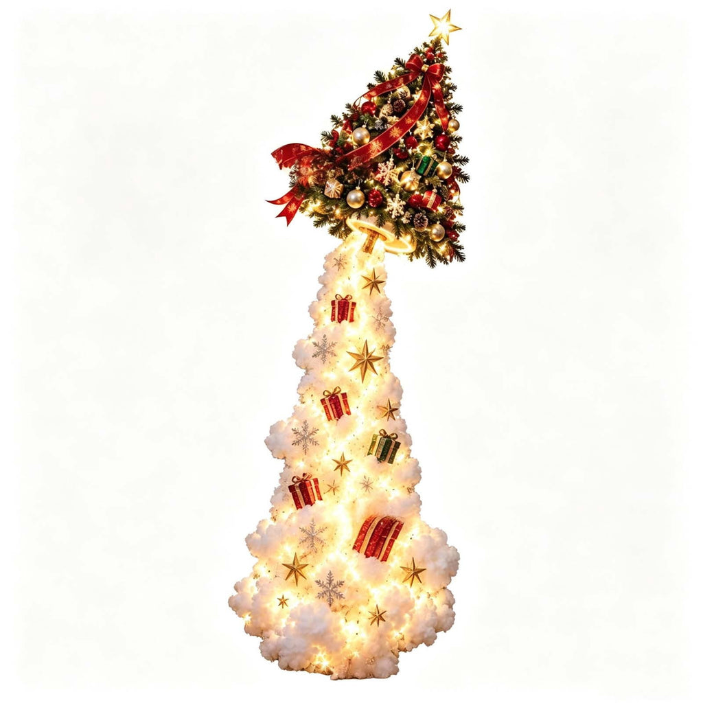 Snowman Magic Fountain, Flowing Snowflake LED Christmas Garden Light,Solar Power and Outdoor Garden Stake for Christmas Yard Decor