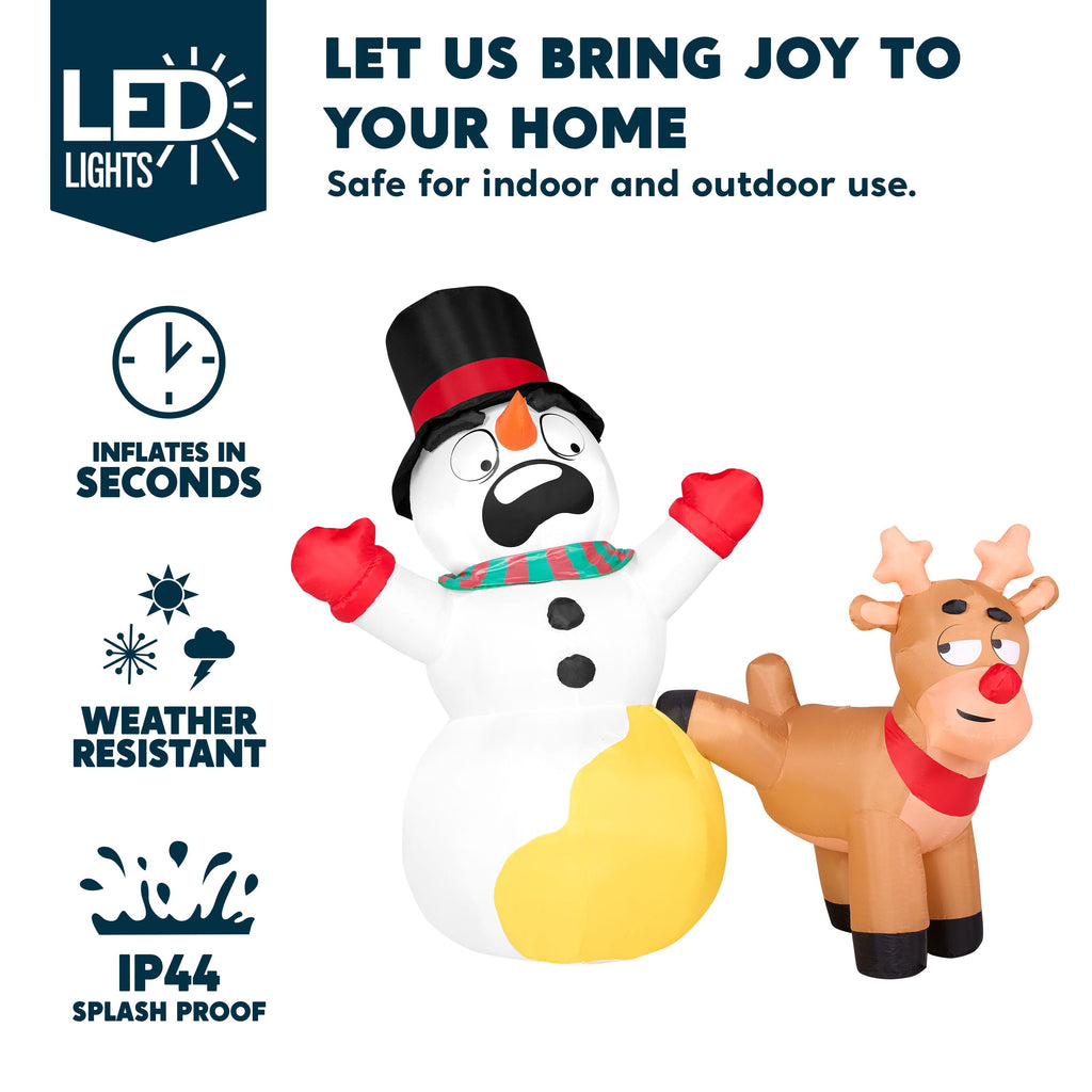 Joyfy 6 FT Christmas Inflatables Snowman Outdoor Decorations,Snowman Christmas Blow Ups Yard Christmas with Built-in LEDs for Holiday Party Garden Lawn Decor