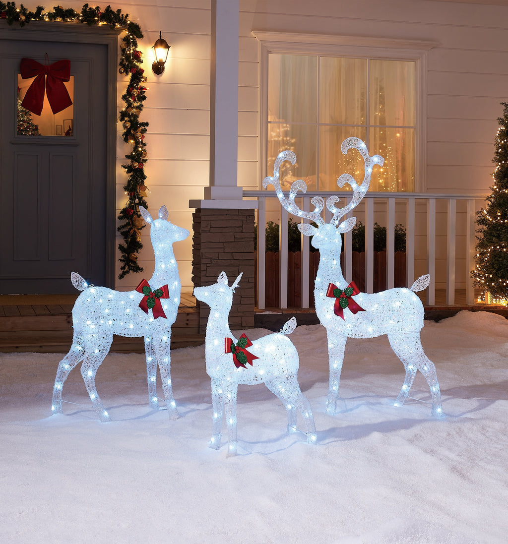 Light-Up LED Christmas Set of 3 Deer Family Decoration Set, by Holiday Time