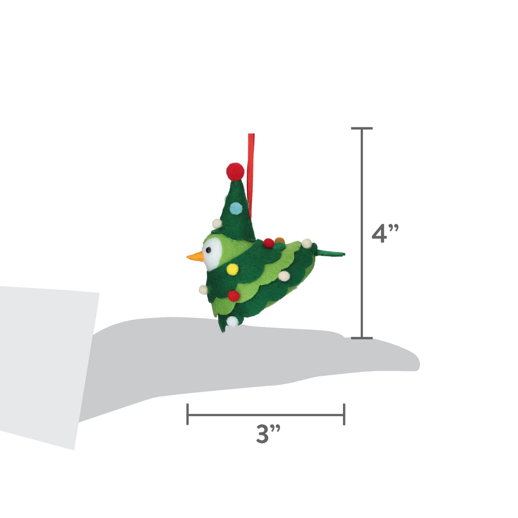 Multicolor Fabric Christmas Tree Bird Ornament, 3", by Holiday Time