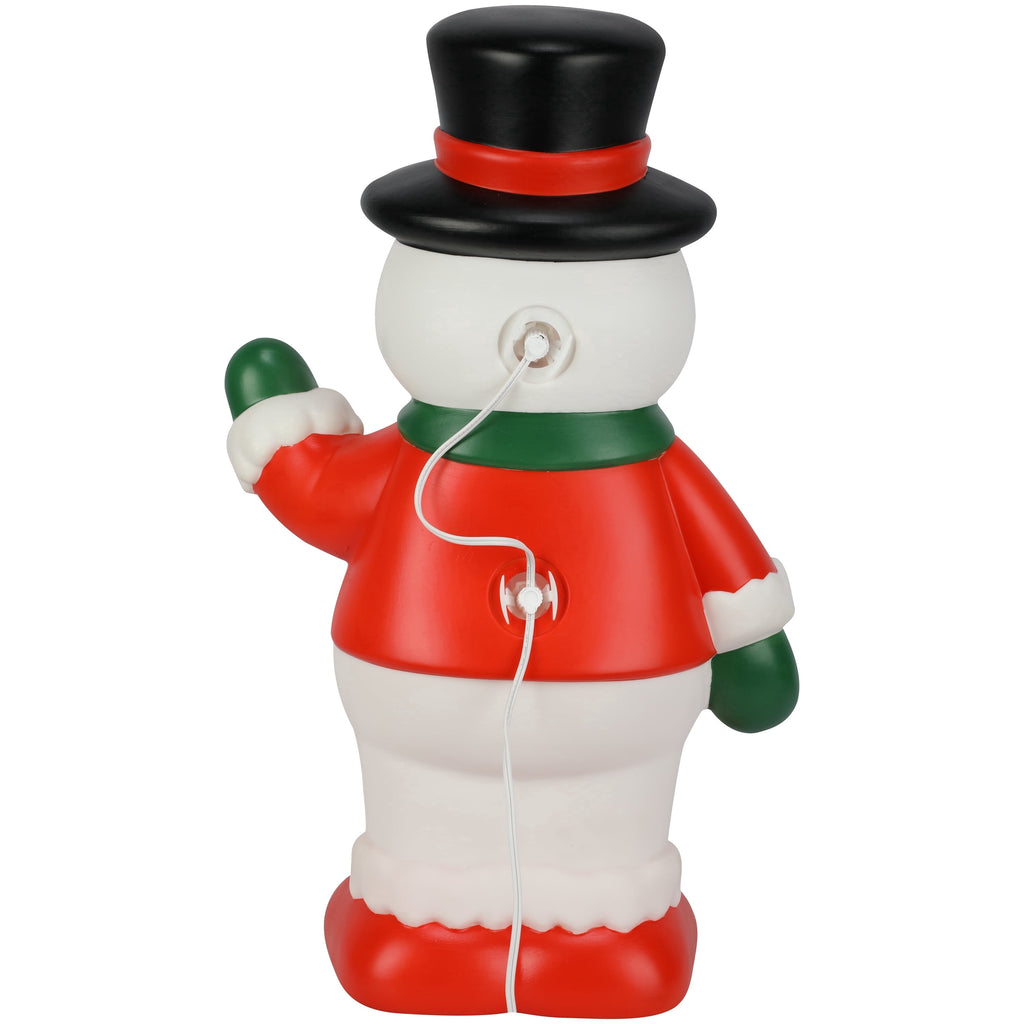 Lighted Blow Mold Snowman with Top Hat Indoor/Outdoor Christmas Decoration, Multicolor, 23.5", by Holiday Time