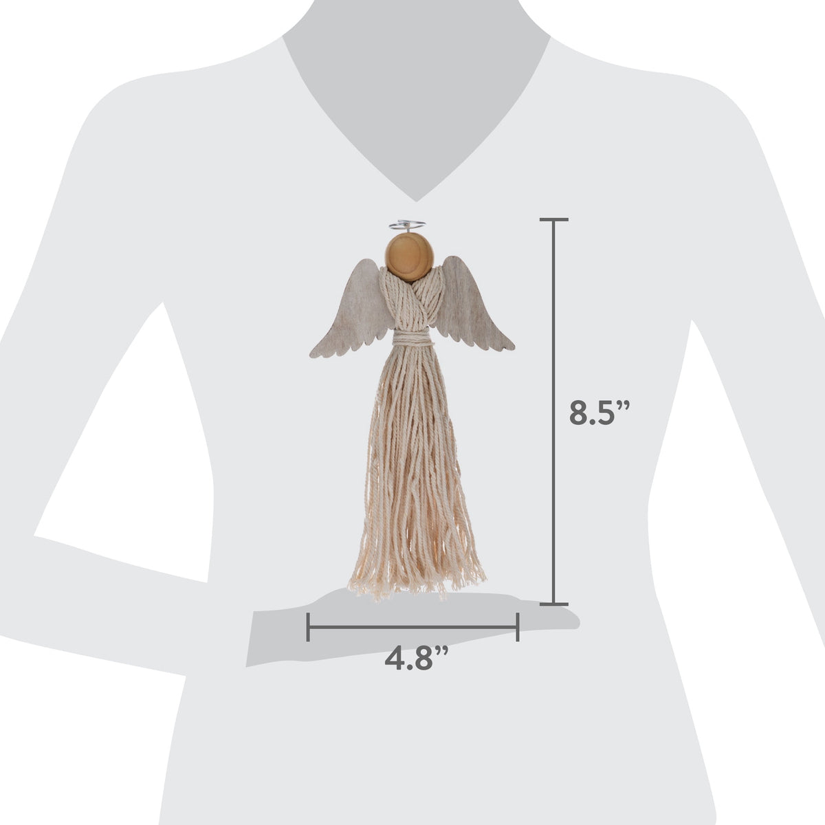Cream Tassel Angel Christmas Ornament, 8.5", by Holiday Time