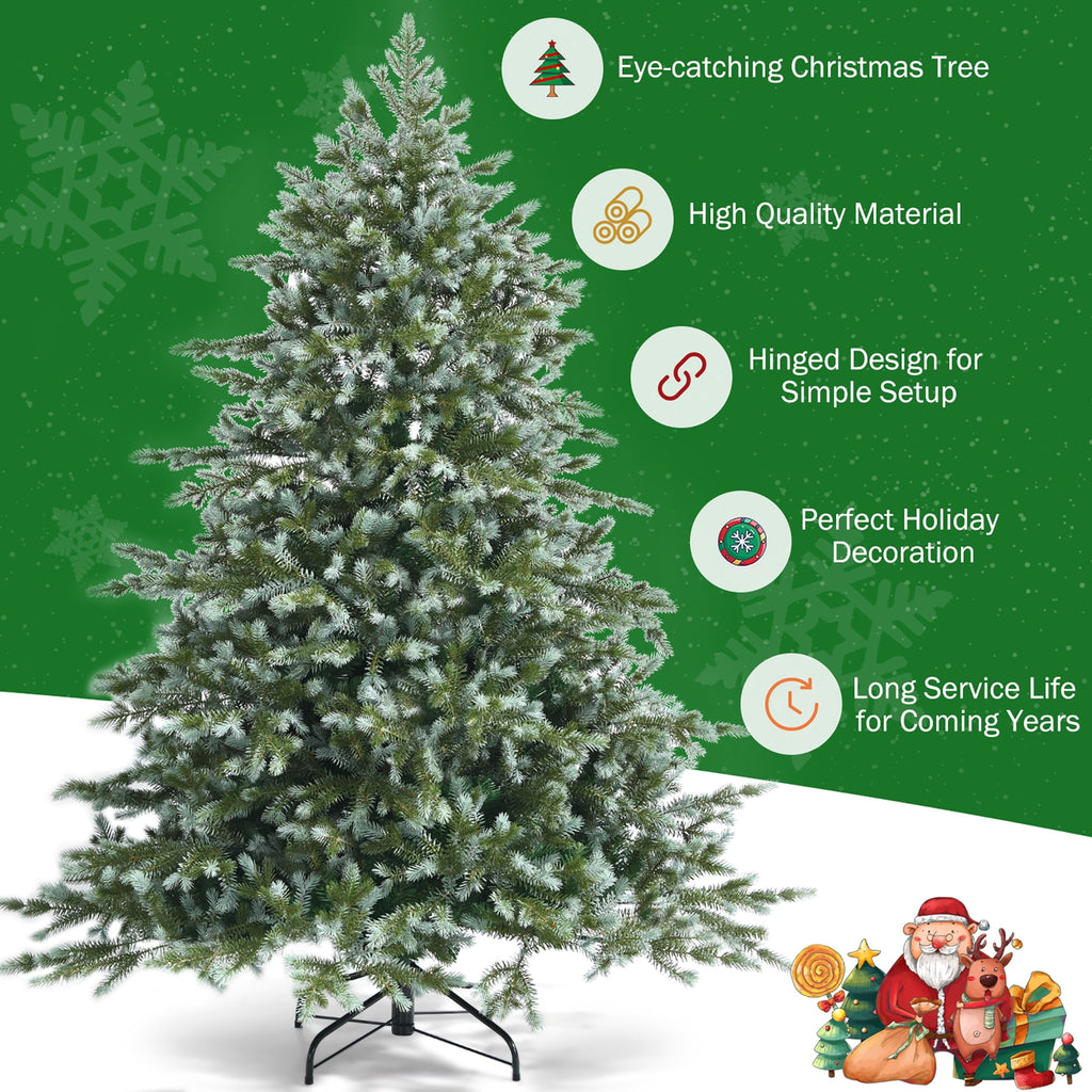 Costway 6ft Artificial Christmas Spruce Hinged Tree w/ 892 Mixed PE & PVC Tips
