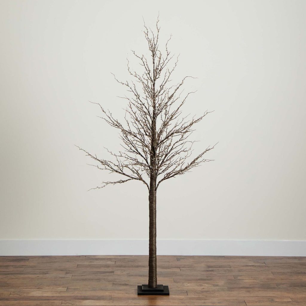 Nearly Natural Pre-Lit Brown Twig Artificial Christmas Tree - 4' - Warm White LED Lights