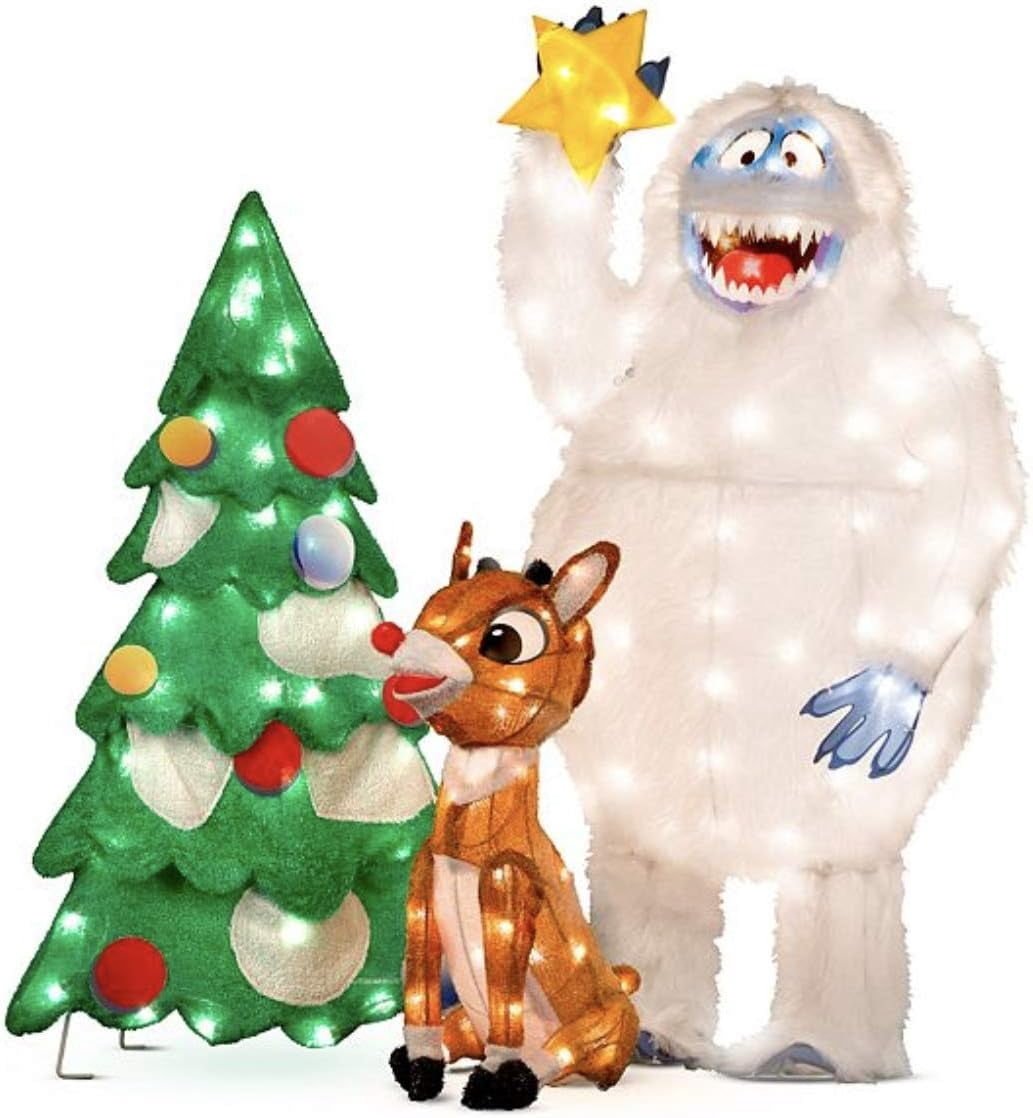 Rudolph Prelit LED Indoor/Outdoor Christmas 3D Yard Decor Sitting Clarice, with 70 White LED Lights 24"