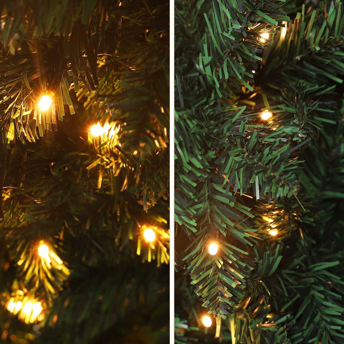 VEIKOUS 6.5ft Pre-lit Pencil Christmas Tree Slim w/250 LED Lights & Metal Stand, Green