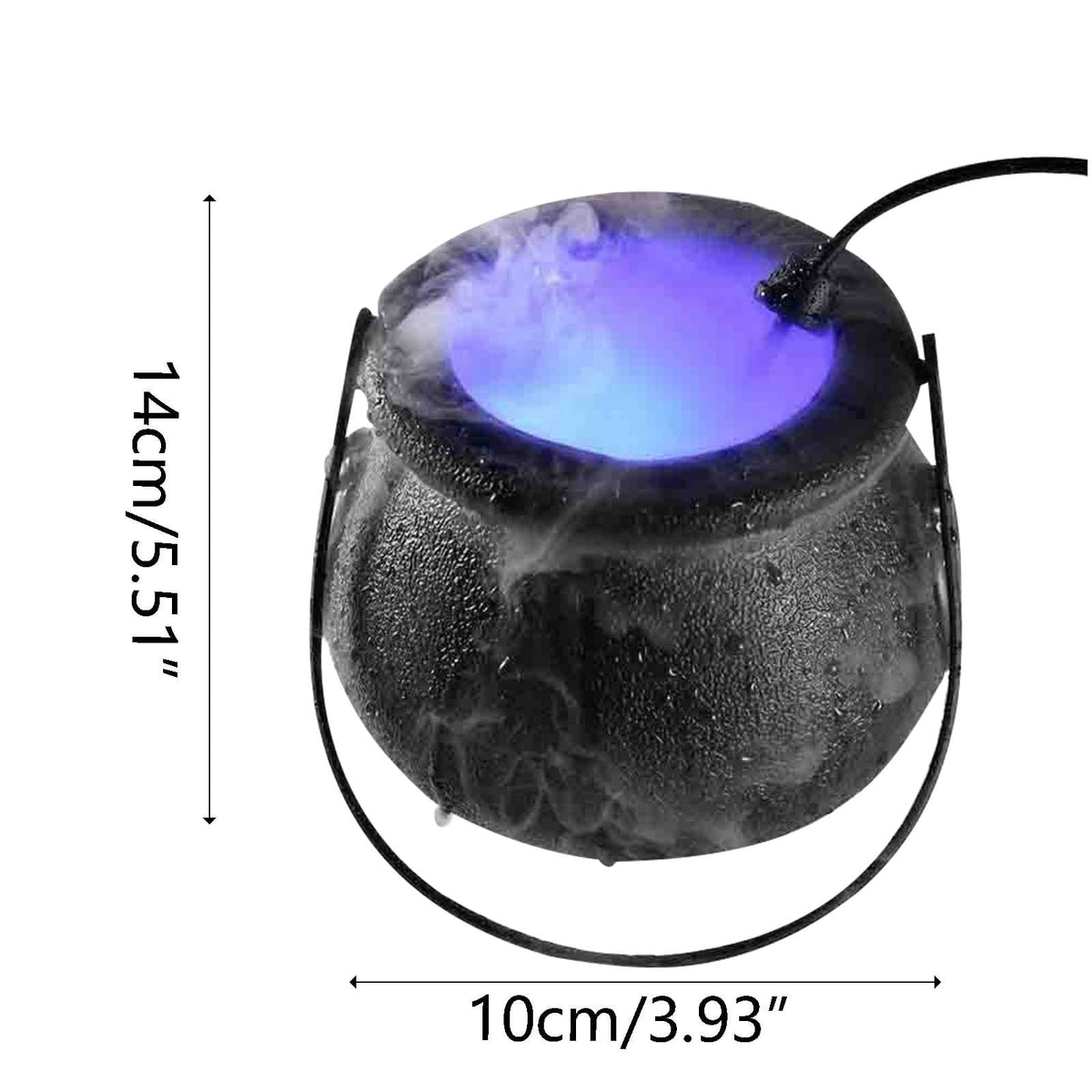 Tarmeek Halloween Mist Maker Cauldron with Light,Large Witch Cauldron Party Decorations, Halloween Party Spray Sprayer Cauldron Atmosphere Light for Halloween Decorations,Halloween Candy Bucket
