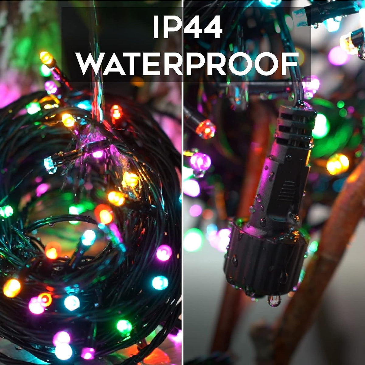 Silensys 68Ft 205 LEDs Christmas String Lights,8 Modes Timer Chritsmas Tree Lights, Multi Colored for Indoor Outdoor Party Yard Garden