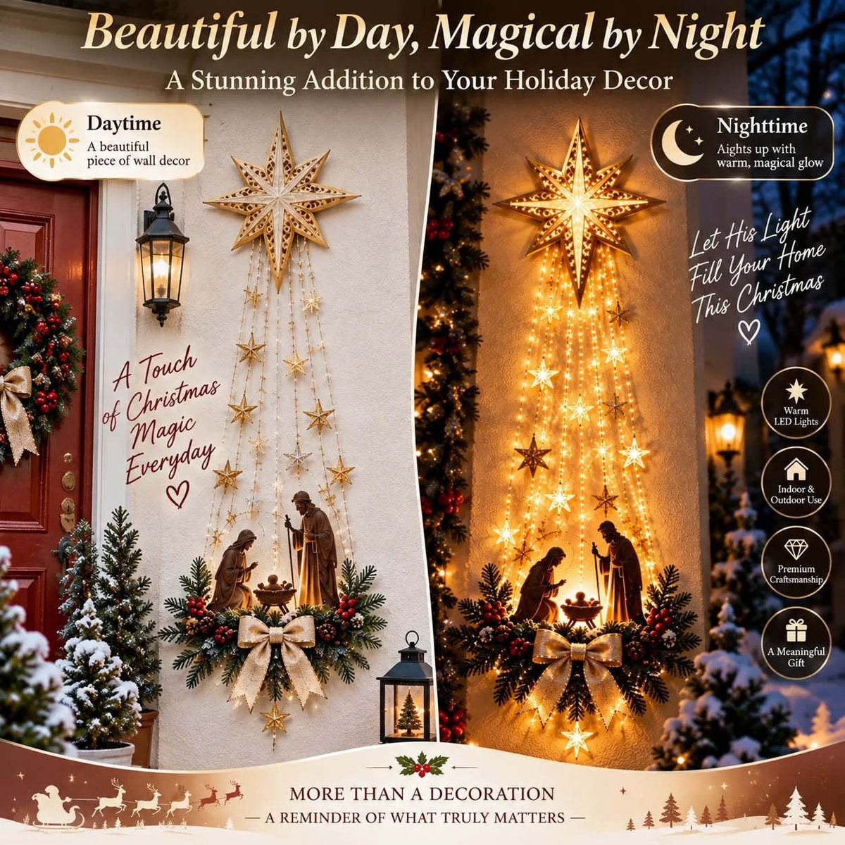 Snowman Magic Fountain, Flowing Snowflake LED Christmas Garden Light,Solar Power and Outdoor Garden Stake for Christmas Yard Decor