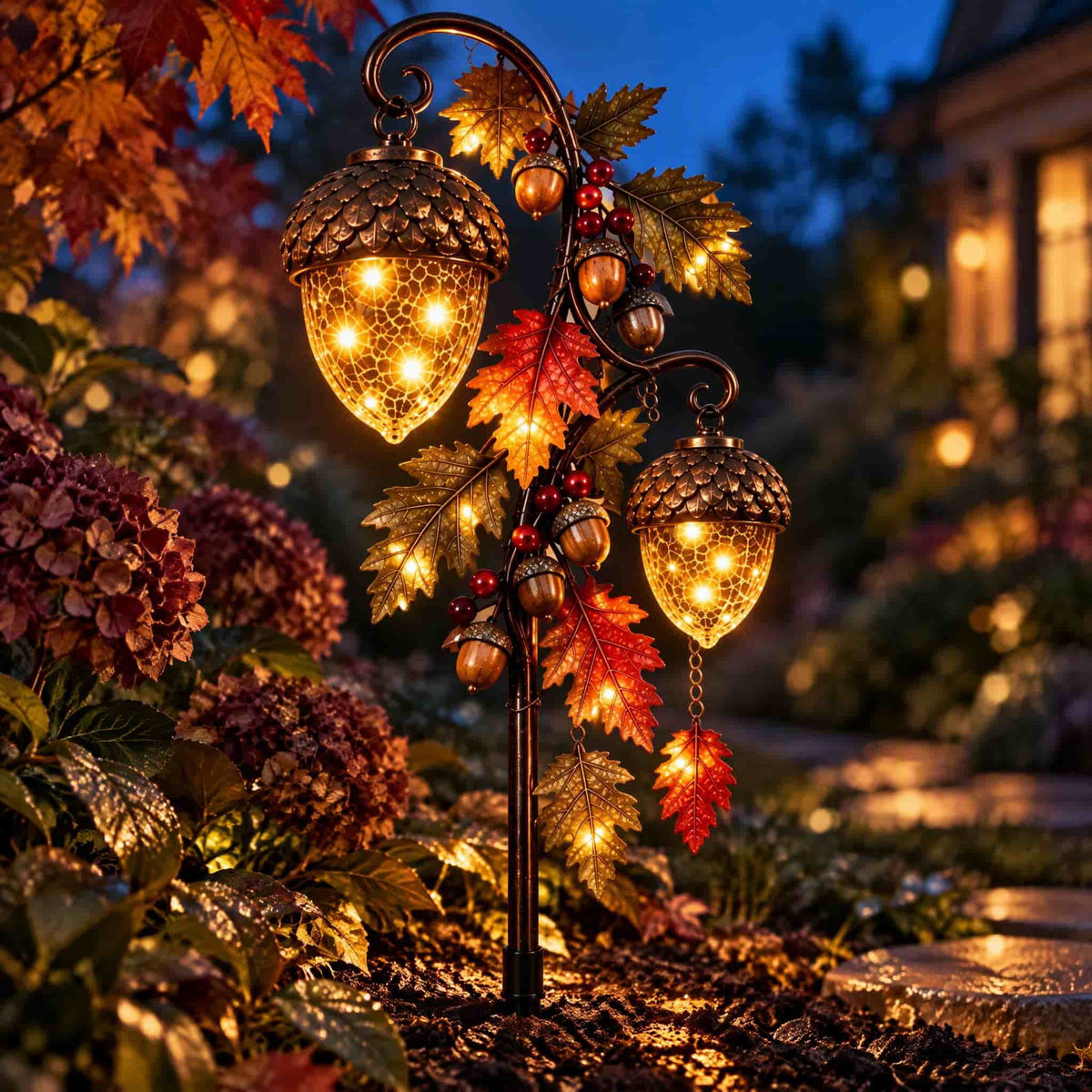 Luckky Christmas Bell Cascade Solar Yard Light, 39.37 Inch Warm White Cascading Bell Garden Stake Light, Solar‑Powered Outdoor Christmas Decor for Lawn, Garden, Pathway & Front Yard, 1 Pack