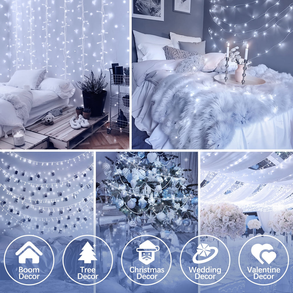 Scidweet Christmas String Lights, 196 FT 600 LED Twinkle Fairy Christmas Light with Remote for Indoor Outdoor Wedding Home Holiday Xmas Tree Decor, White