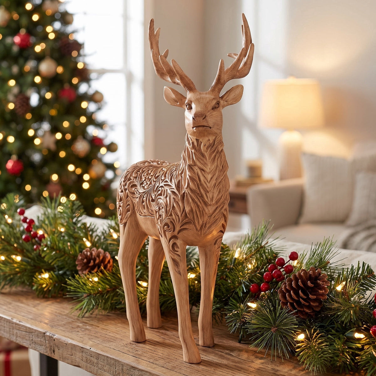 Resin Standing Deer Christmas Decoration, Brown, 13.5", by Holiday Time