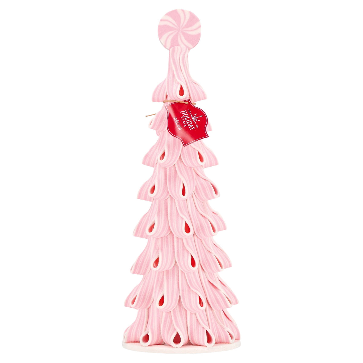 Clay Dough Ribbon Candy Tree Christmas Decoration, Pink and White, 14.3", by Holiday Time