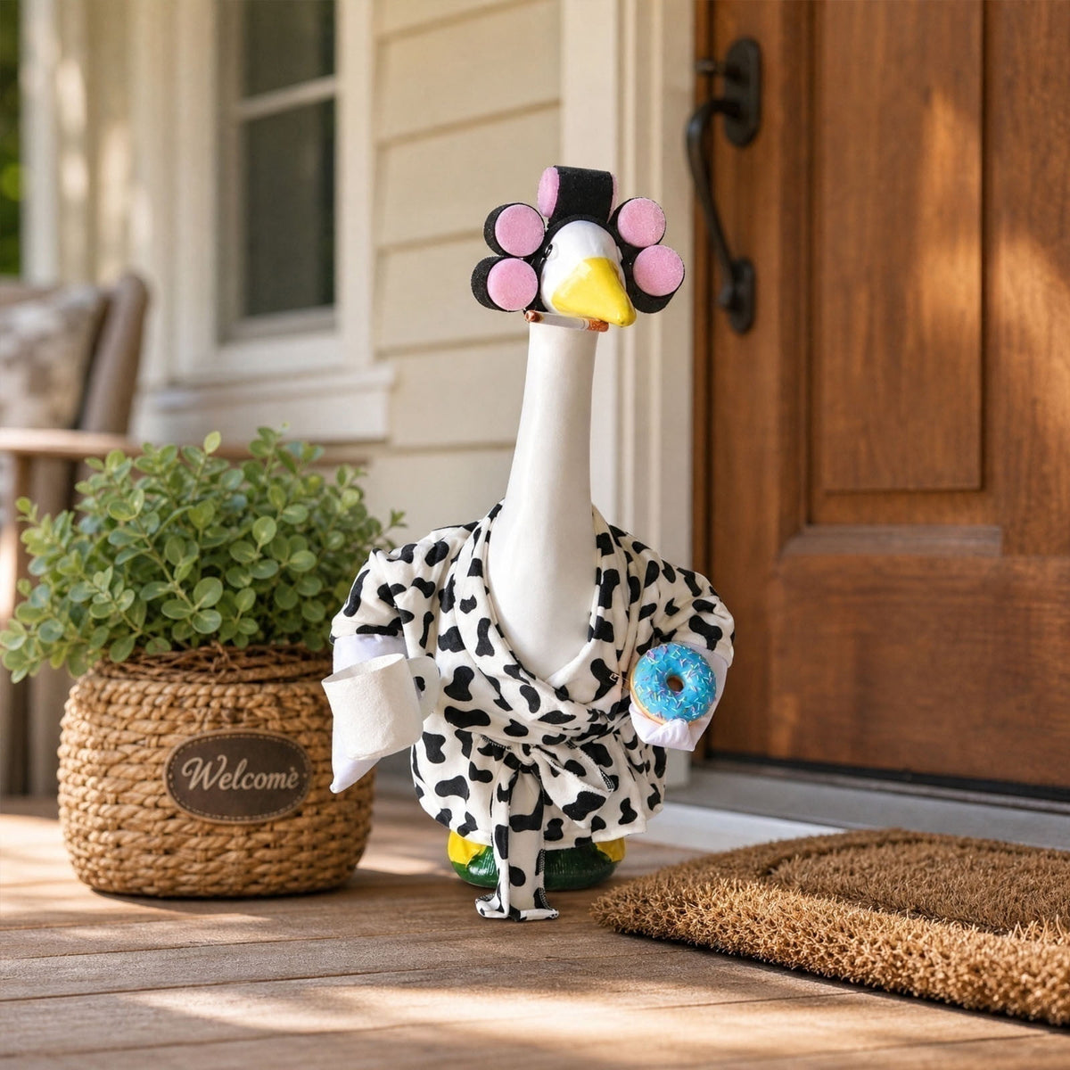 Lzobxe Porch Goose Clothes, Casual Style Lawn Yard Garden Decor for 23" High Cement or Plastic Geese, Goose Costume for All Season and Occasiona