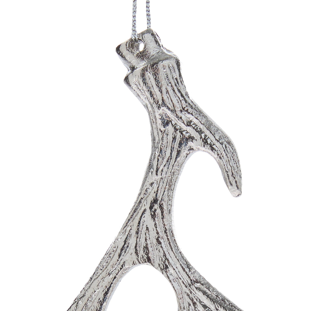 Silver Metal Deer Antler Christmas Ornament, 5", by Holiday Time