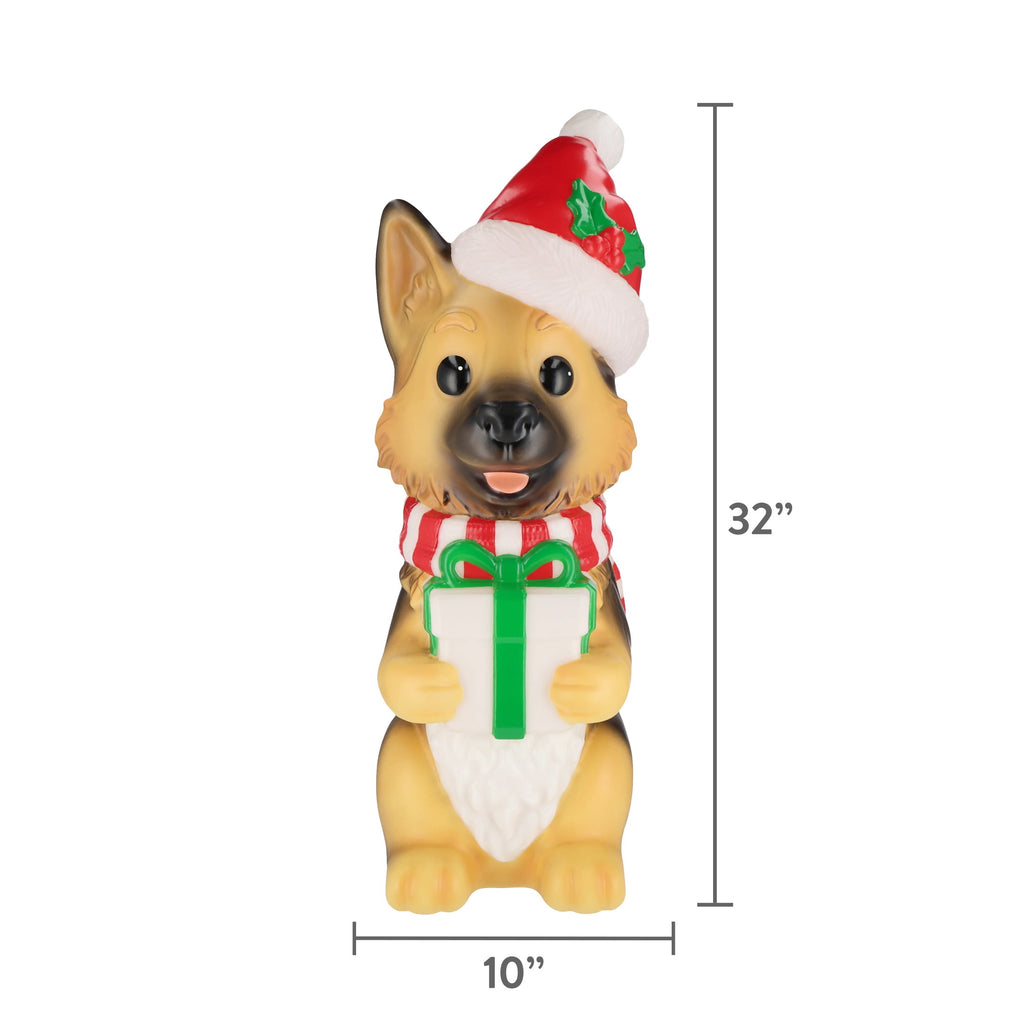 Lighted Blow Mold Dog Indoor/Outdoor Christmas Decoration, Multicolor, 32", by Holiday Time