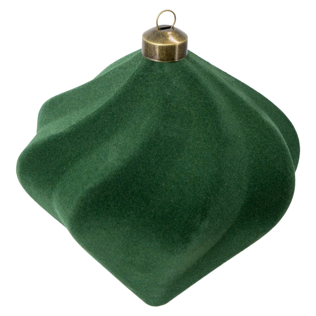 My Texas House 3-Count Green Velvet-Feel Shatterproof Christmas Ornaments