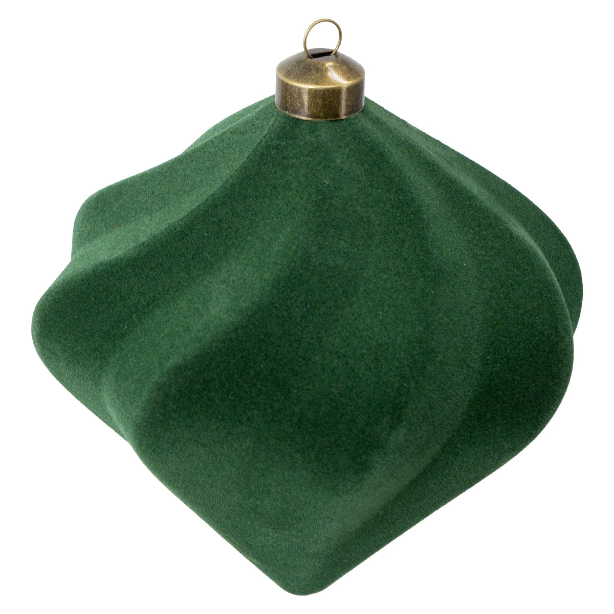 My Texas House 3-Count Green Velvet-Feel Shatterproof Christmas Ornaments