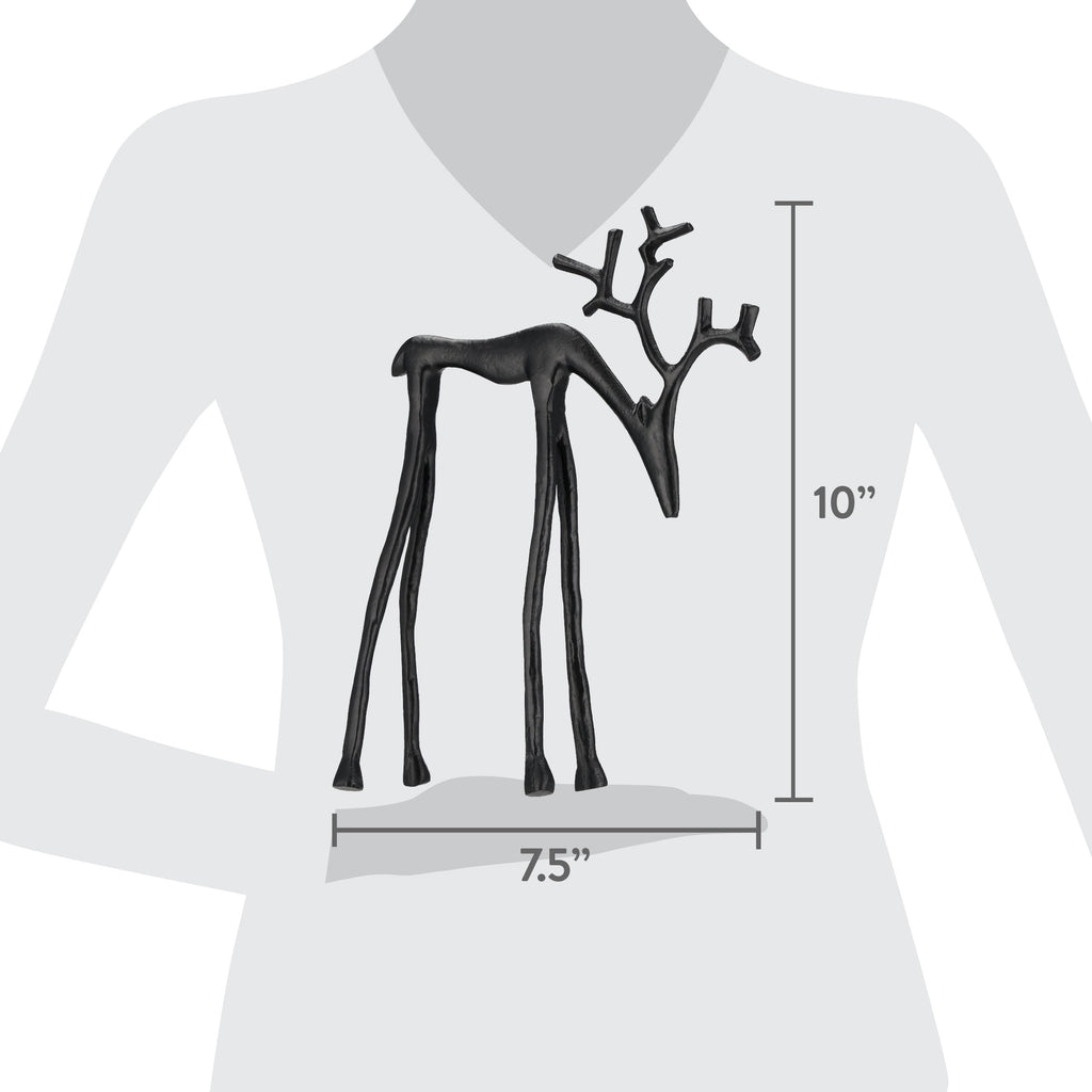Small Metal Deer Christmas Decoration, Black, 10", by Holiday Time