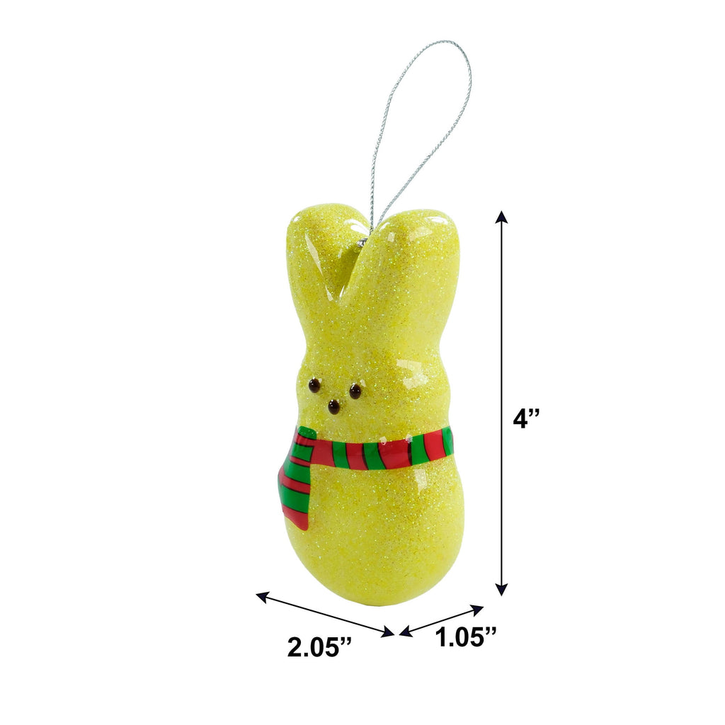 Peeps Yellow Bunny Christmas Ornament with Glitter Finish, 1 Piece