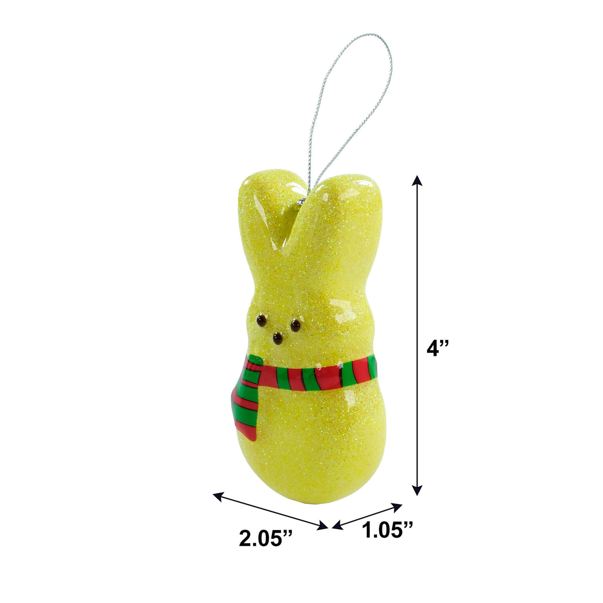 Peeps Yellow Bunny Christmas Ornament with Glitter Finish, 1 Piece