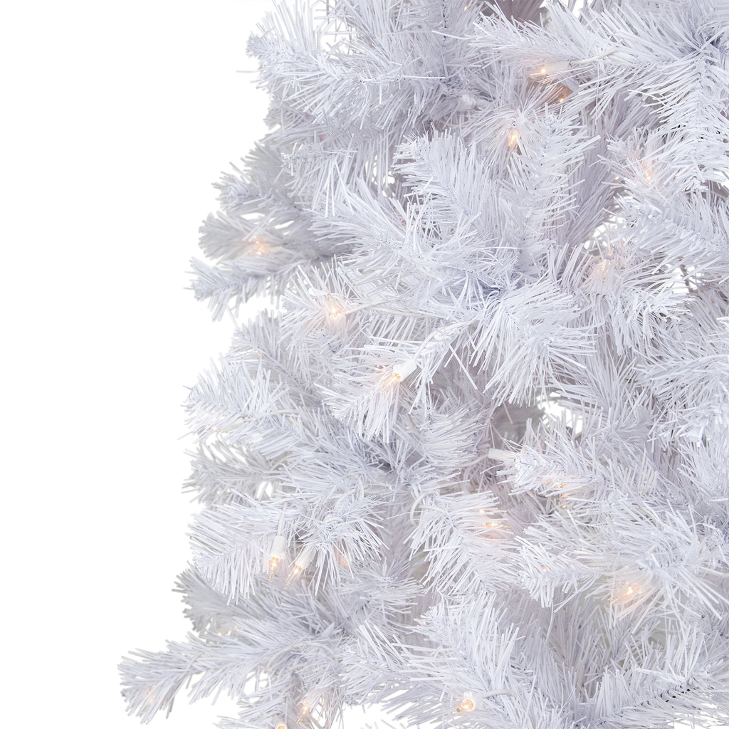 Northlight Pre-Lit Slim White Winston Pine Artificial Christmas Tree - 6.5' - Clear Lights