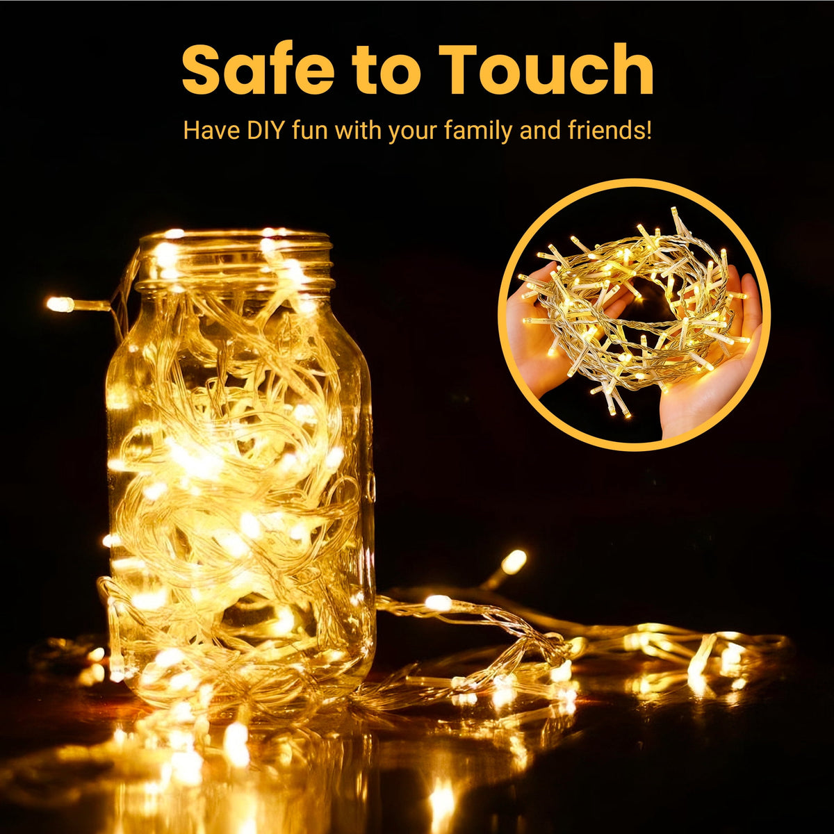 DAYBETTER 35FT Fairy Lights Plug In, 100 Led Starry Twinkle String Lights, 8 Lighting Modes, for Wedding, Indoor, Outdoor, Christmas, Patio, Garden Decoration, Warm White