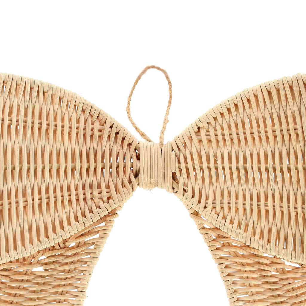 Woven Rattan Bow Christmas Decoration, Beige, 14", by Holiday Time