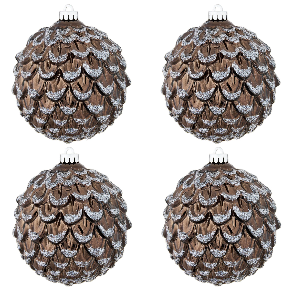 4-Count Champagne and Cream Ball Shatterproof Christmas Ornaments, 6", by Holiday Time