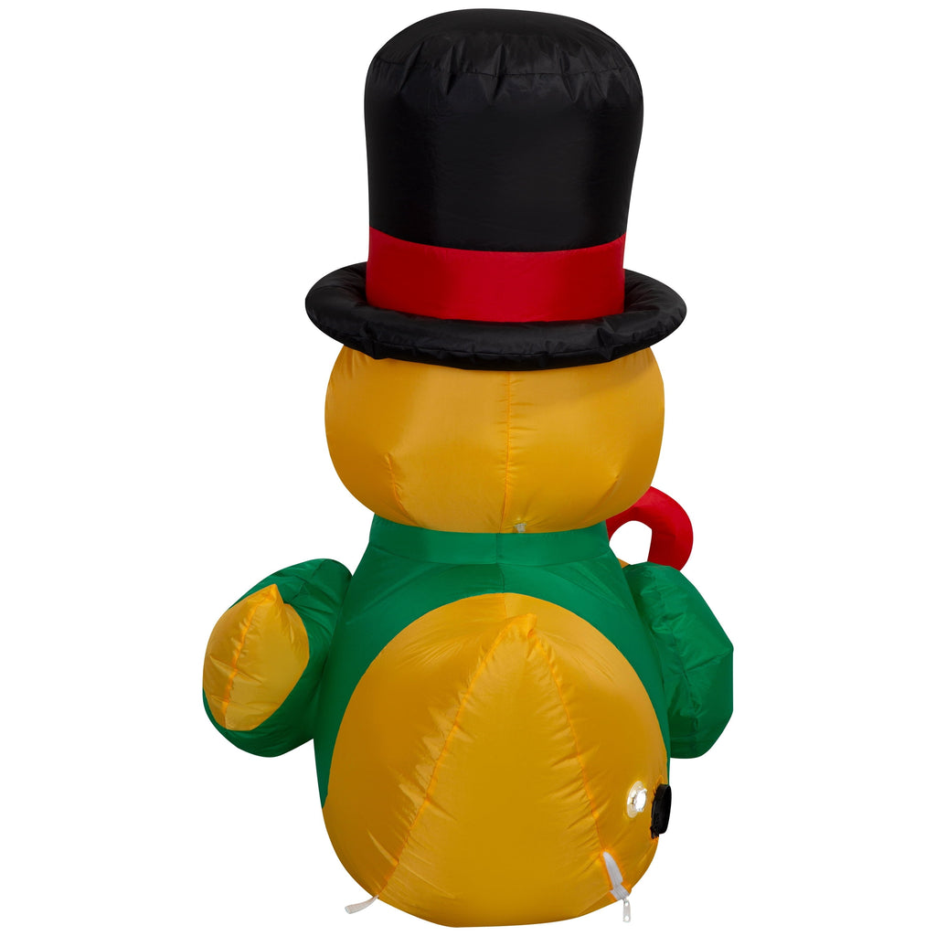Multicolor Rubber Ducky with Top Hat and Cane Christmas Airblown Yard Inflatable, 3.5', by Holiday Time