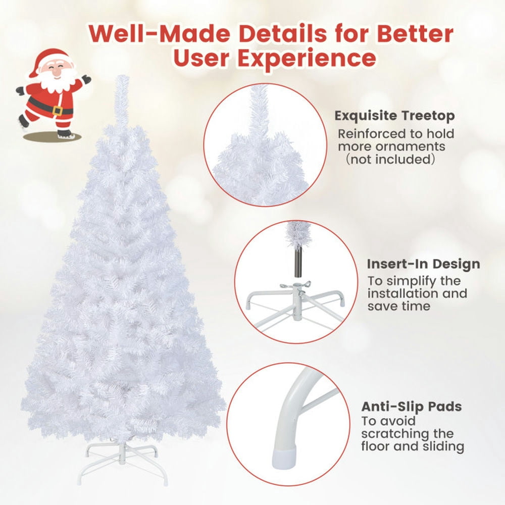 Barara King Christmas Tree,Home Party Christmas Tree Decorations,5 ft White Artificial PVC Christmas Tree