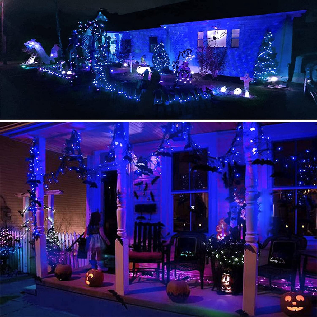 4 Pack Christmas Solar String Lights Outdoor, Total 184FT 520LED, Juhefa IP65 Waterproof Twinkle Fairy Lights for Xmas Tree, Party, Wedding, Yard, Fence Decor (Warm White)