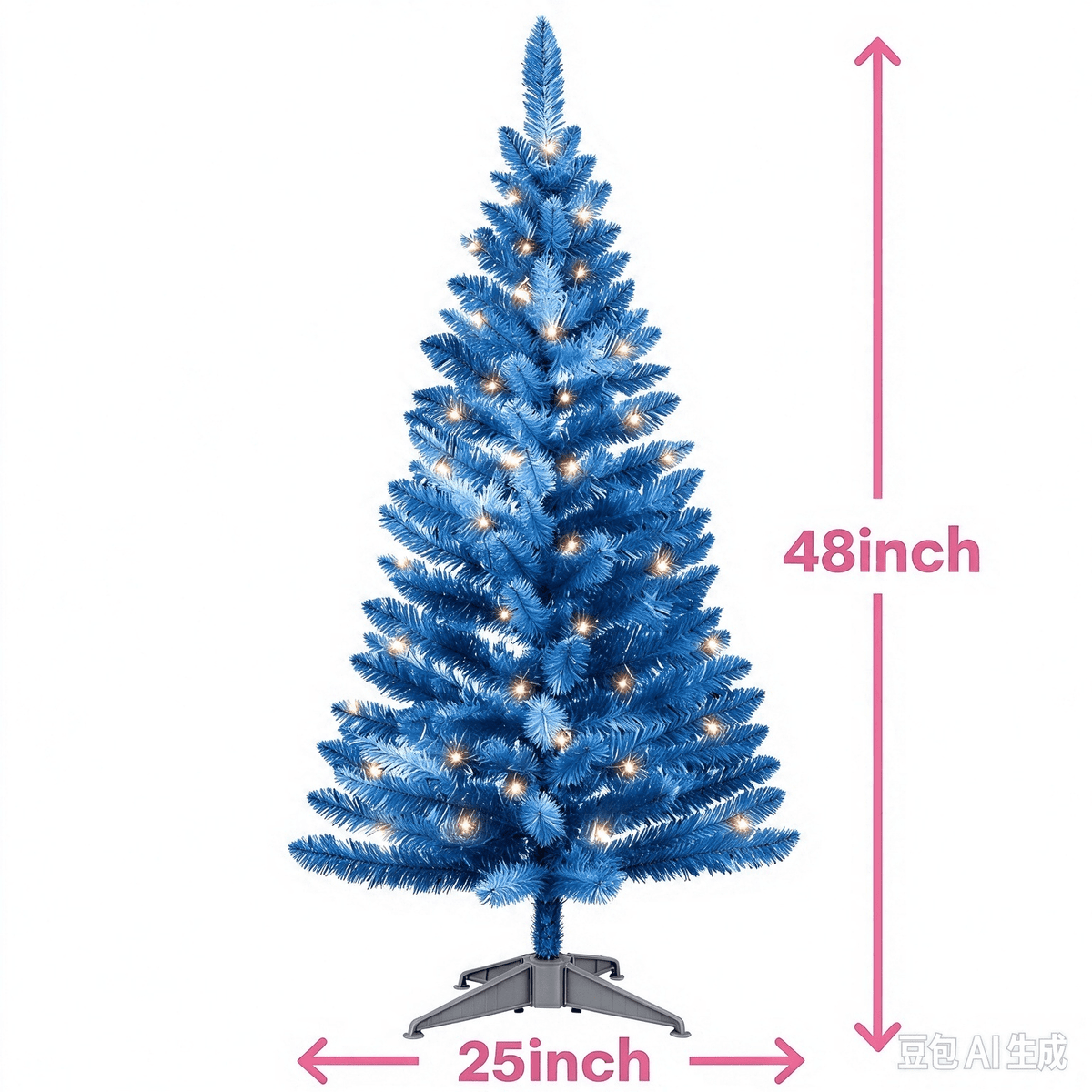 Cowin 4ft Artificial Christmas Tree,Pre-lit Tinsel Pine Spruce Tree, Small Xmas Tree for Home, Office and Party,White