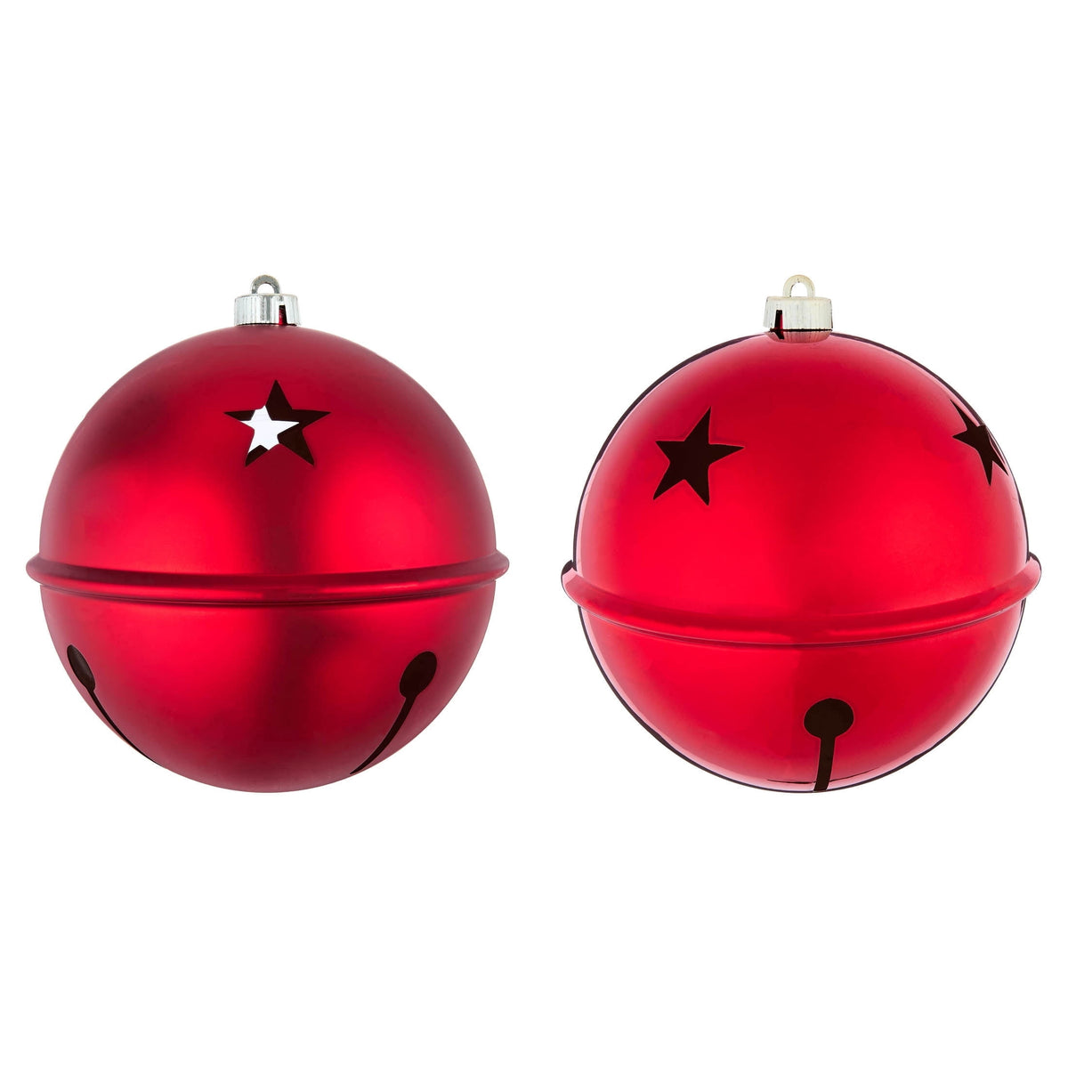 2-Count Silver Jumbo Bell Shatterproof Christmas Ornaments, 8", by Holiday Time