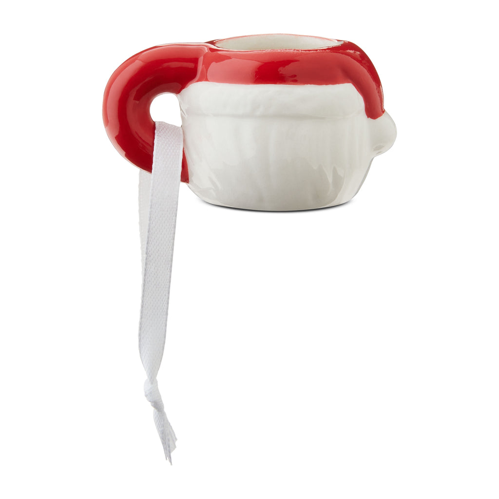 Mr. Christmas Miniature Santa Mug Hanging Ornament Decoration, Red, 1.45"