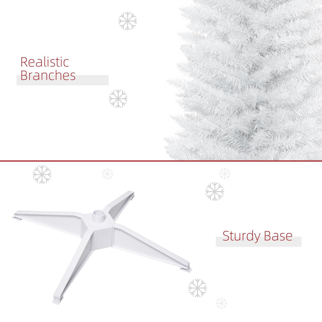 Kadyn Christmas Tree, Xmas Trees,6' Artificial Pencil Christmas Tree with 390 Realistic Branch Tips and Plastic Stand, Silver