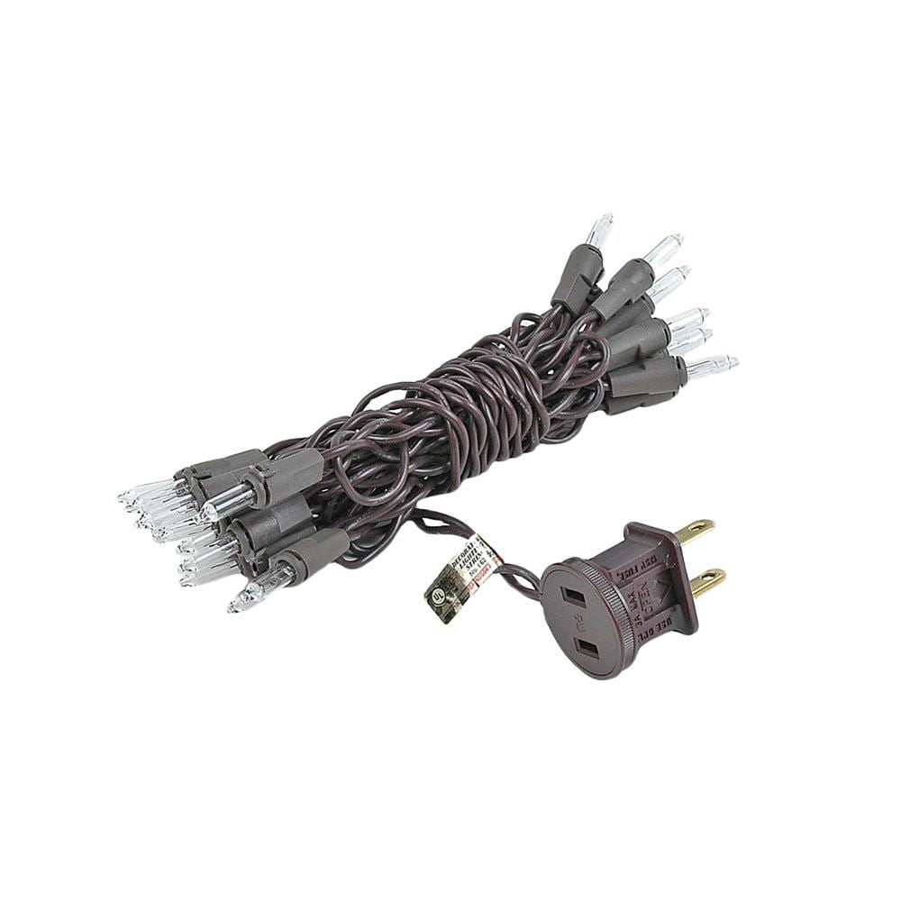 Novelty Lights Clear 20 Light Incandescent Craft Mini Christmas String Lights Brown Wire 8.5 feet